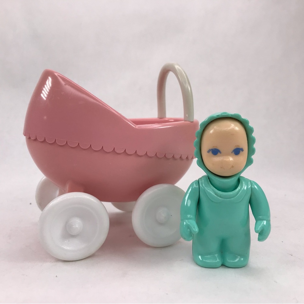 LITTLE TIKES Place Dollhouse Baby Nursery Stroller Green Baby Vintage